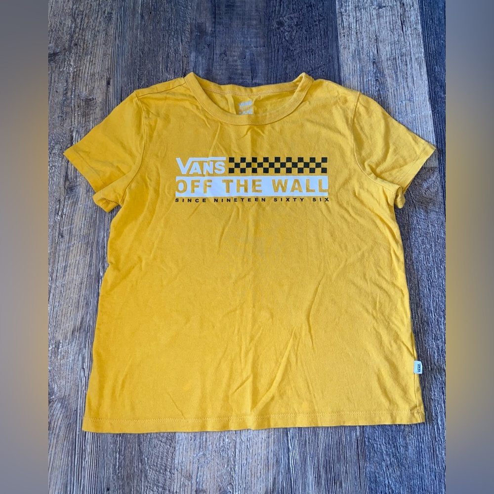 Vans Yellow Graphic Tee with Black Checker Detail